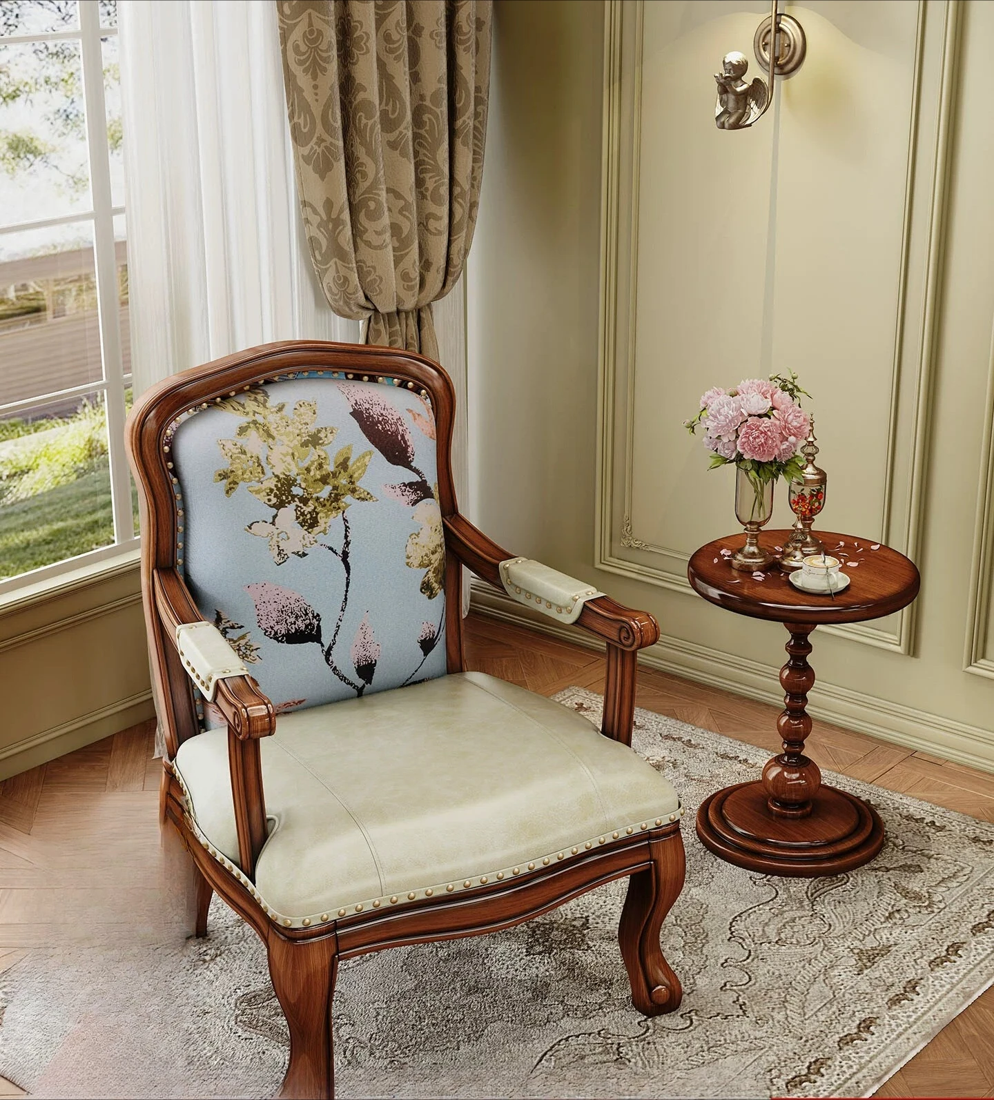 PYJ retro solid wood single leisure living room mahogany eggshell sofa chair
PYJ retro solid wood single leisure living room mahogany eggshell sofa chair