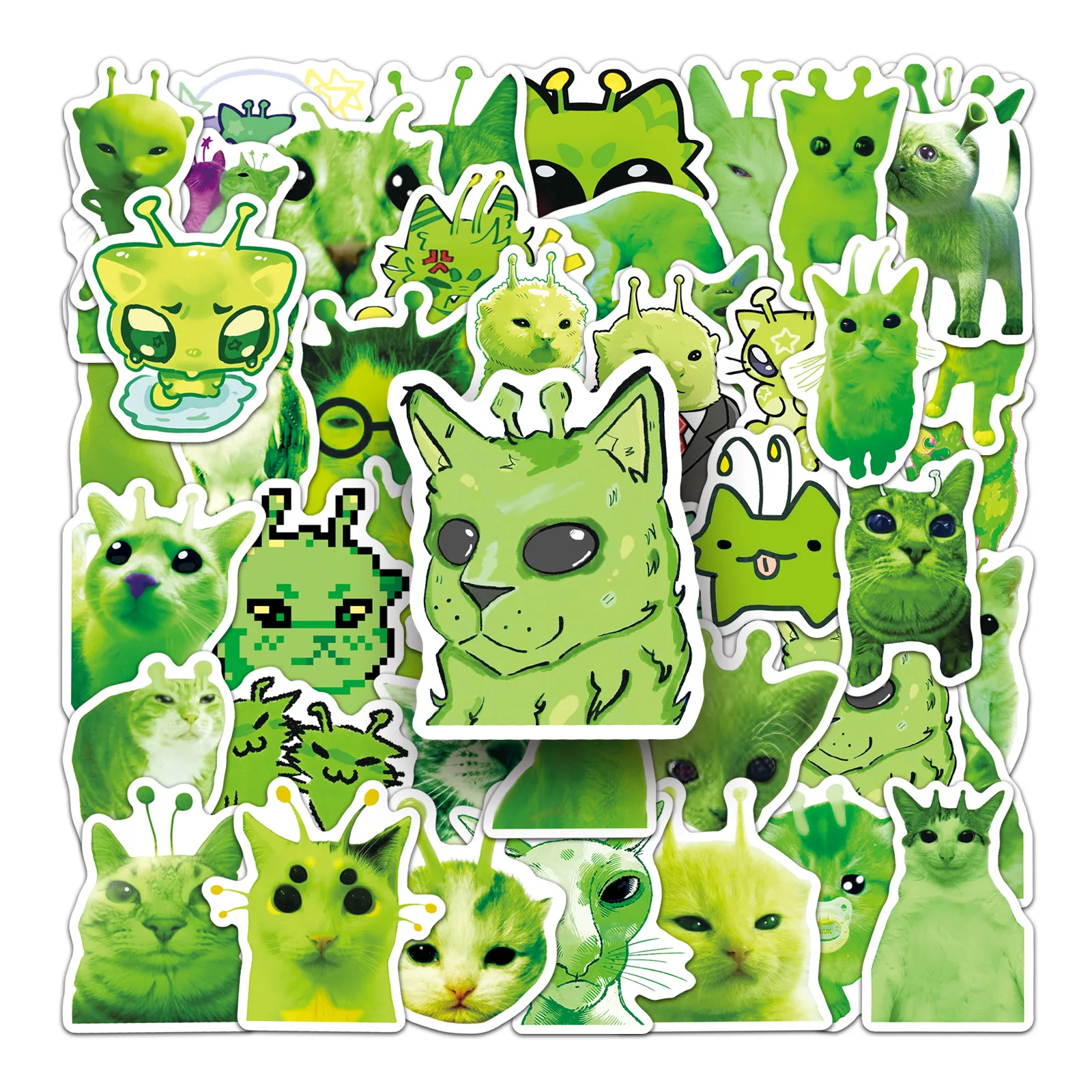 50PCS Abstract Extraterrestrial Cat Graffiti Stickers Funny Green Cats Cartoon Decal DIY Luggage Phone Guitar Scrapbook Kid Toys
50PCS Abstract Extraterrestrial Cat Graffiti Stickers Funny Green Cats Cartoon Decal DIY Luggage Phone Guitar Scrapbook Kid Toys