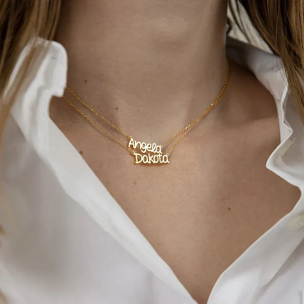 New Personalized Double Name Necklace Women Custom Stainless Steel Jewelry Valentine'sDayChainChoker Gift Collares Para Mujer
New Personalized Double Name Necklace Women Custom Stainless Steel Jewelry Valentine'sDayChainChoker Gift Collares Para Mujer