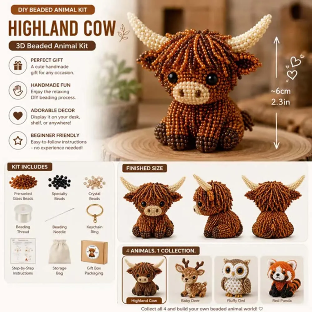 DIY Animal Bead Embroidery Kit Cute - Handmade Tiny 3D Beaded Animal for Beginners Colorful
DIY Animal Bead Embroidery Kit Cute - Handmade Tiny 3D Beaded Animal for Beginners Colorful