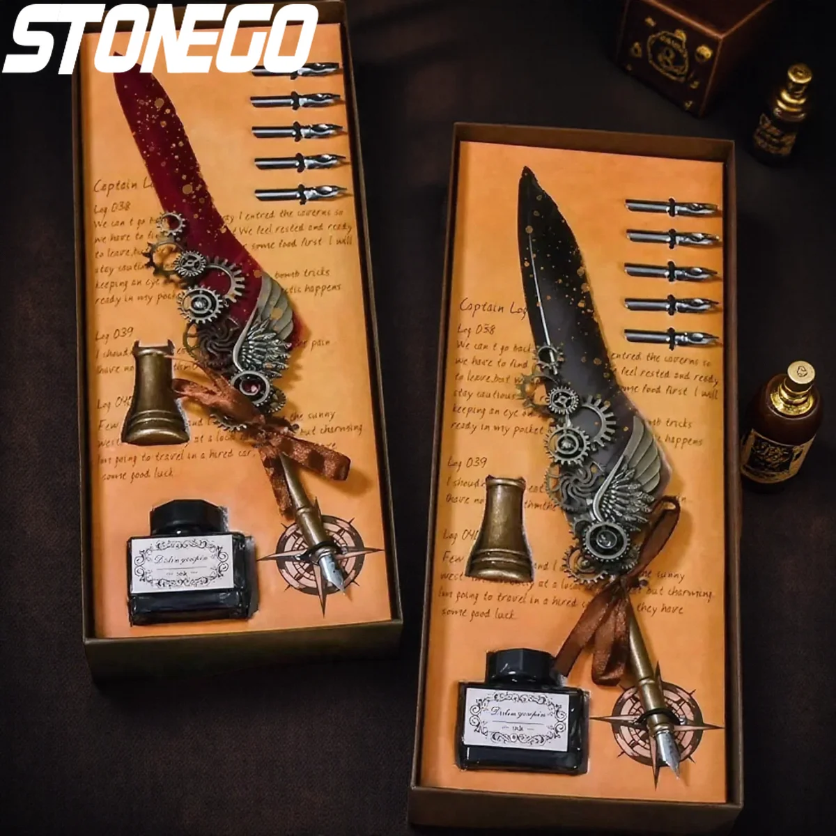 Vintage Wing Design Dip Pen Set with Stand Calligraphy Art Signature Craft 15ml Refill Ink Bottle
Vintage Wing Design Dip Pen Set with Stand Calligraphy Art Signature Craft 15ml Refill Ink Bottle