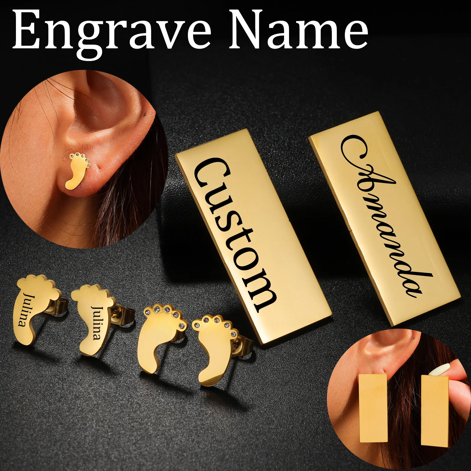Multi-style Personalized Custom Name Earrings For Women Stainless Steel Jewelry Making Anniversary Birthday Unique Jewelry Gifts
Multi-style Personalized Custom Name Earrings For Women Stainless Steel Jewelry Making Anniversary Birthday Unique Jewelry Gifts