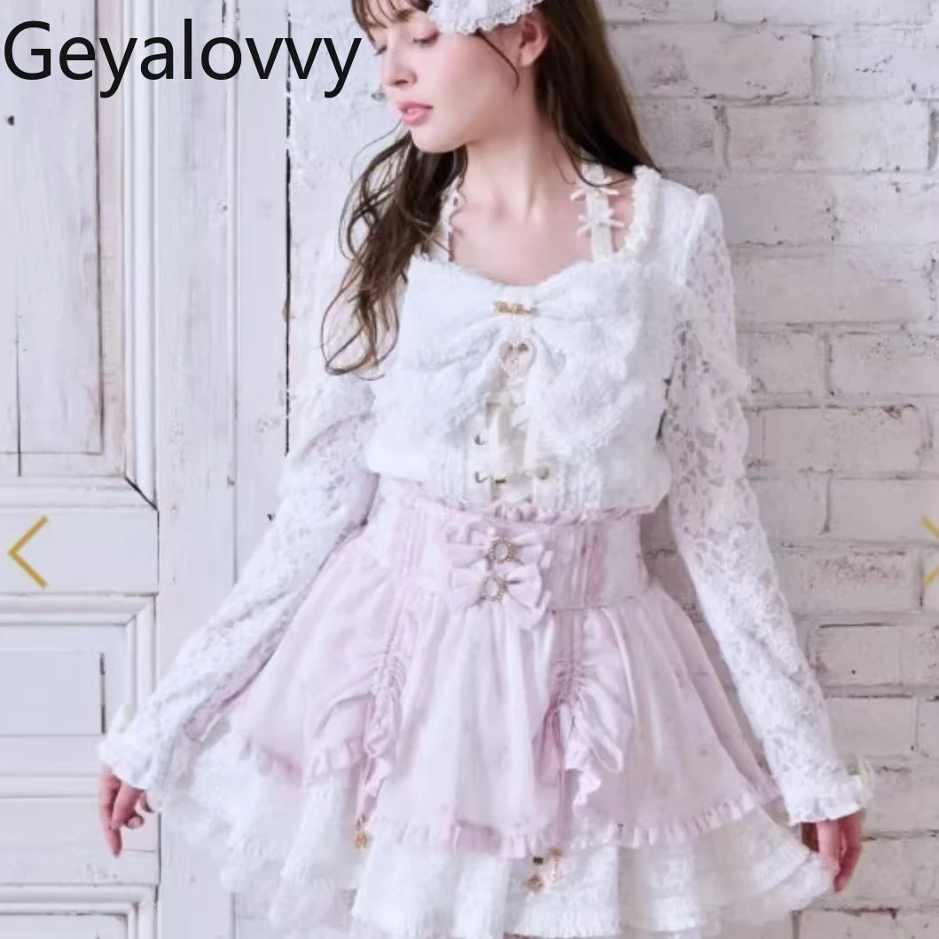 Japanese Style Liz Cute Sweet Girl Retro Print Lace-up Drawstring Short Skirt Summer New Bow Lace High Waist Mini Skirts
Japanese Style Liz Cute Sweet Girl Retro Print Lace-up Drawstring Short Skirt Summer New Bow Lace High Waist Mini Skirts