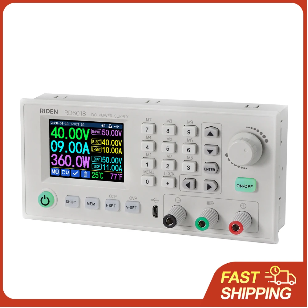 RD6018 60V 24A USB Color Display Screen DC Adjustable Step Down Voltage Bench Power Supply Buck Converter Data Storage
RD6018 60V 24A USB Color Display Screen DC Adjustable Step Down Voltage Bench Power Supply Buck Converter Data Storage