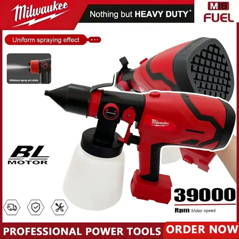 Milwaukee 800ML Cordless Electric Spray Gun Red Paint Sprayer for Auto Furniture Steel Coating Compatible with Airbrush
Milwaukee 800ML Cordless Electric Spray Gun Red Paint Sprayer for Auto Furniture Steel Coating Compatible with Airbrush