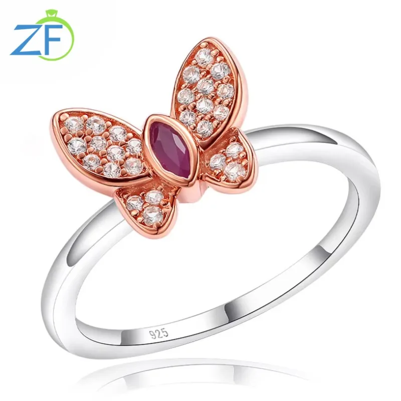 GZ ZONGFA Natural 0.11ct Ruby Gems Butterfly Ring Sparkling Engagement Fine Jewelry for Women Pure 925 Sterling Silver Red
GZ ZONGFA Natural 0.11ct Ruby Gems Butterfly Ring Sparkling Engagement Fine Jewelry for Women Pure 925 Sterling Silver Red