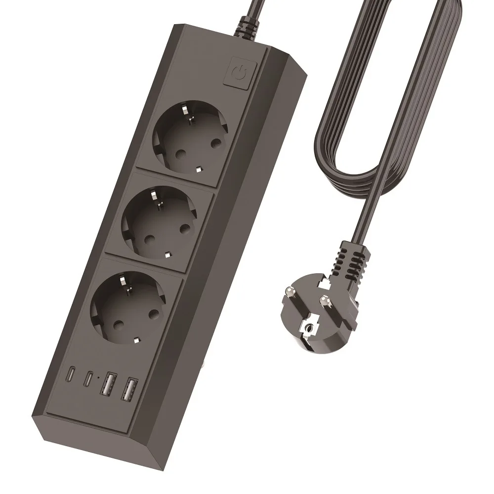 7 In 1 2500W EU Plug Power Strip 1.5M Extension Cord Cable with 3AC Outlets 4USB 17W Fast Charging Surge Protection Socket
7 In 1 2500W EU Plug Power Strip 1.5M Extension Cord Cable with 3AC Outlets 4USB 17W Fast Charging Surge Protection Socket