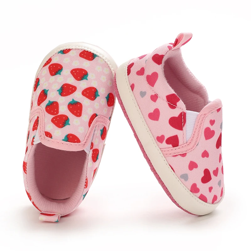 Spring and Autumn New Baby Walking Shoes 0-18M Comfortable Soft Bottom Baby Cute Strawberry Love Printed Casual Flat Shoes
Spring and Autumn New Baby Walking Shoes 0-18M Comfortable Soft Bottom Baby Cute Strawberry Love Printed Casual Flat Shoes