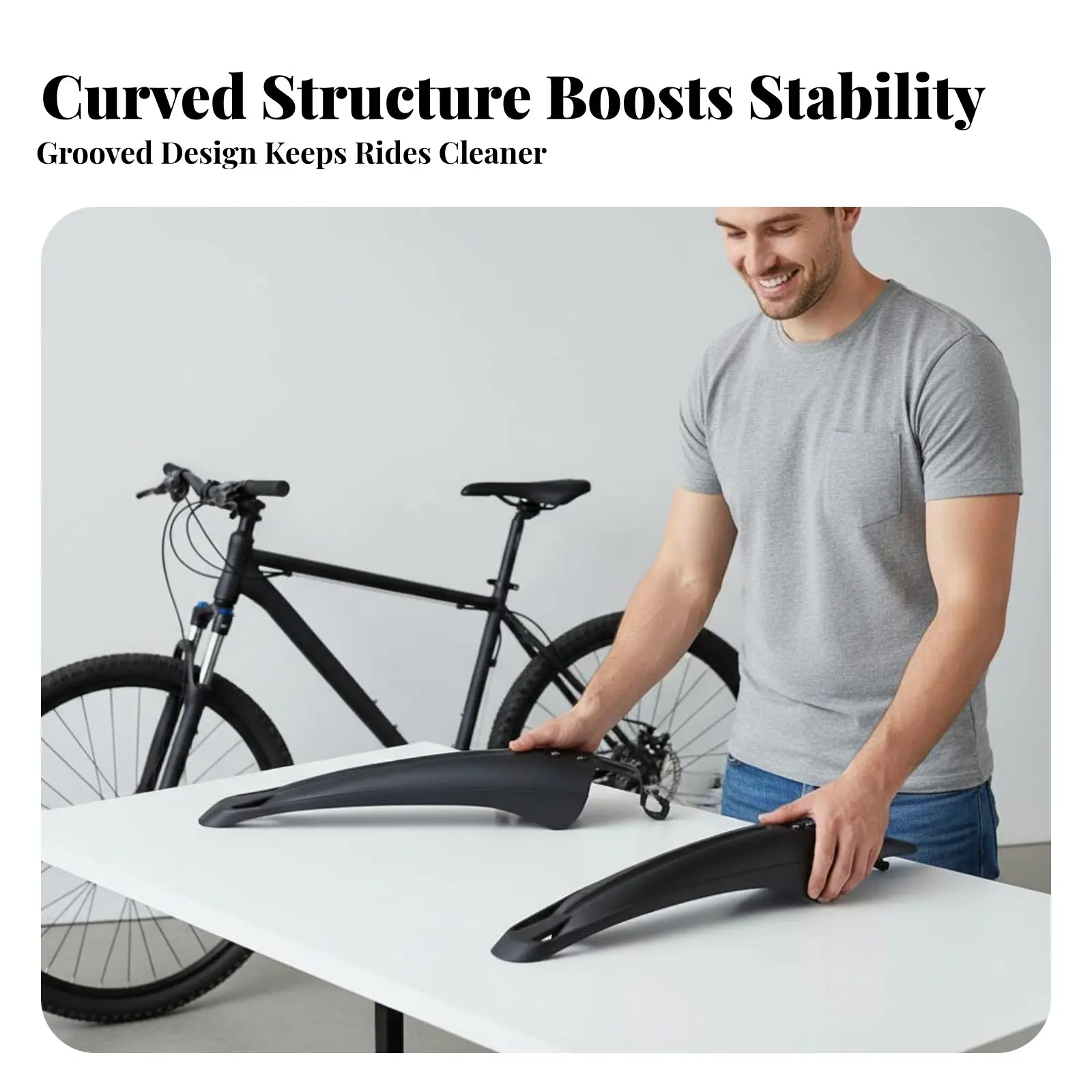 Mountain Bike Mudguard Set Easy Installation Mountain Bike Fenders All-Terrain Bike Spray Guards Universal Fit Front and Rear
Mountain Bike Mudguard Set Easy Installation Mountain Bike Fenders All-Terrain Bike Spray Guards Universal Fit Front and Rear