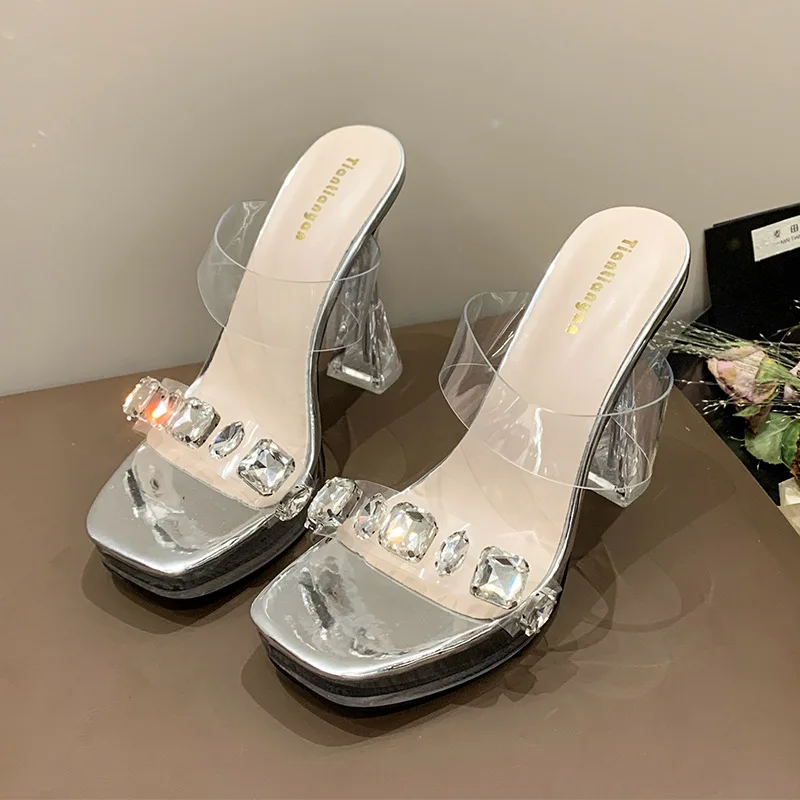 Summer Ladies Bridal Women's Sandals Transparent 12CM Thin Heels Slip on Waterproof Platform Rhinestone Women Dress Sandals Shoe
Summer Ladies Bridal Women's Sandals Transparent 12CM Thin Heels Slip on Waterproof Platform Rhinestone Women Dress Sandals Shoe