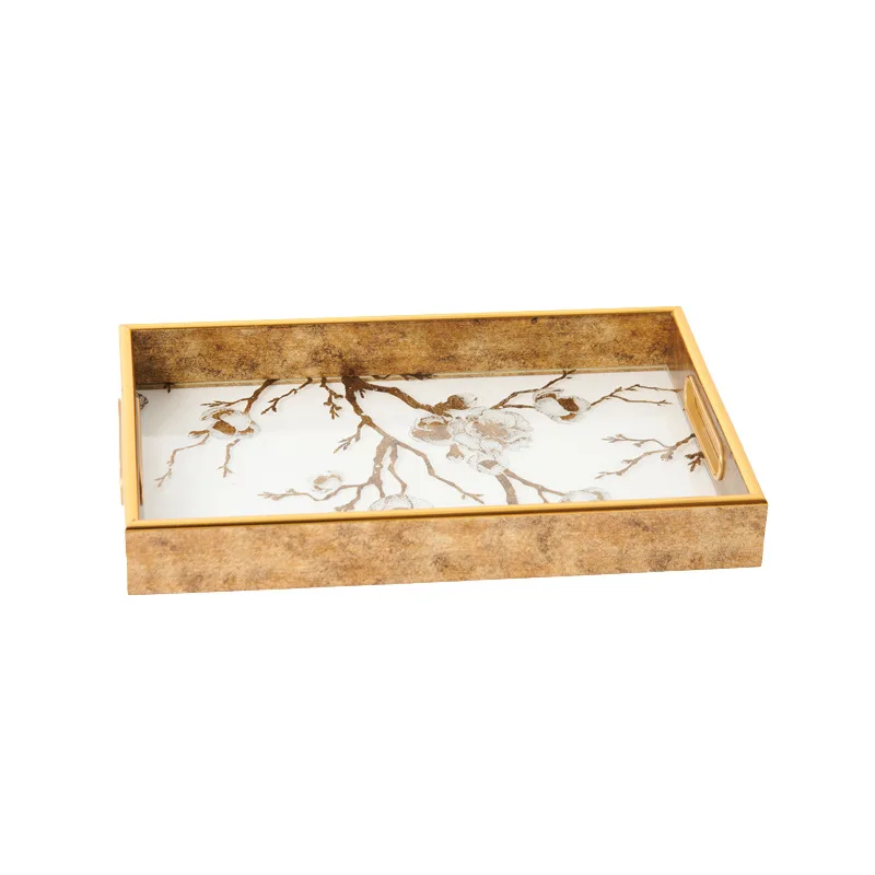 European light luxury gold flower branch pattern rectangular tray desktop storage plate jewelry plate decoration ornament
European light luxury gold flower branch pattern rectangular tray desktop storage plate jewelry plate decoration ornament