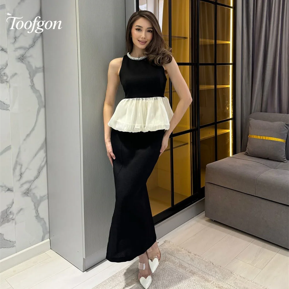 Toofgon Mermaid Black White Long Evening Dresses Customized O Neck Beaded Women Prom Dress Formal Occasion Birthday Party Gown
Toofgon Mermaid Black White Long Evening Dresses Customized O Neck Beaded Women Prom Dress Formal Occasion Birthday Party Gown