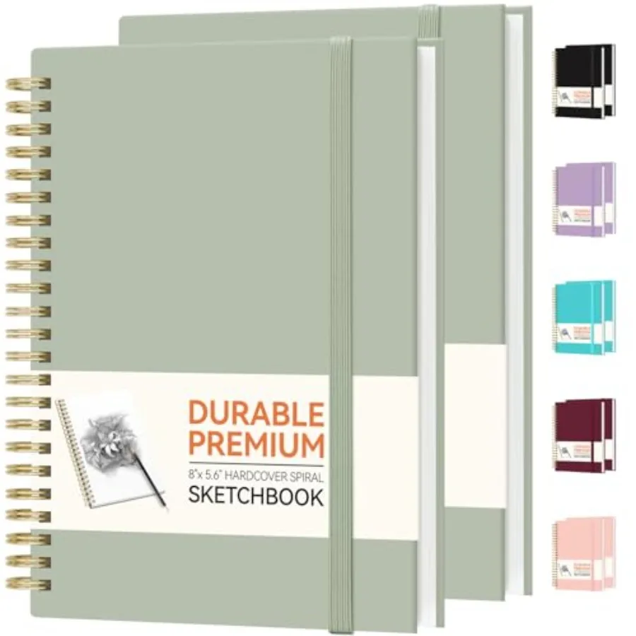 2 Pack Blank Spiral Notebook, 8"x 5.6"Hardcover Sketch Book, 100GSM Thick Paper, Art Sketchbook for Women and Adult, 100 pages/
2 Pack Blank Spiral Notebook, 8"x 5.6"Hardcover Sketch Book, 100GSM Thick Paper, Art Sketchbook for Women and Adult, 100 pages/
