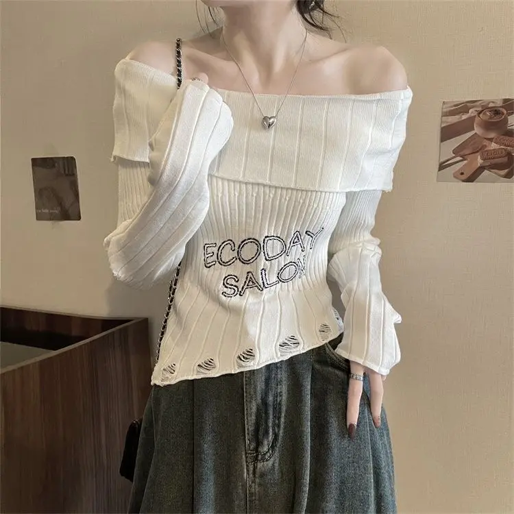 Hot Girl One-Shoulder Long-Sleeved Sweater Women 2024 Autumn Winter New Irregular High-End Fashion Casual Versatile Design Top
Hot Girl One-Shoulder Long-Sleeved Sweater Women 2024 Autumn Winter New Irregular High-End Fashion Casual Versatile Design Top