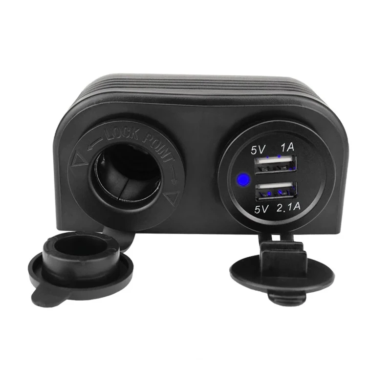 2 Holes Tent Base Cigarette Lighter Socket 3.1A Dual USB Car Charger for Car Motorcycle Boat Marine ATV RV
2 Holes Tent Base Cigarette Lighter Socket 3.1A Dual USB Car Charger for Car Motorcycle Boat Marine ATV RV