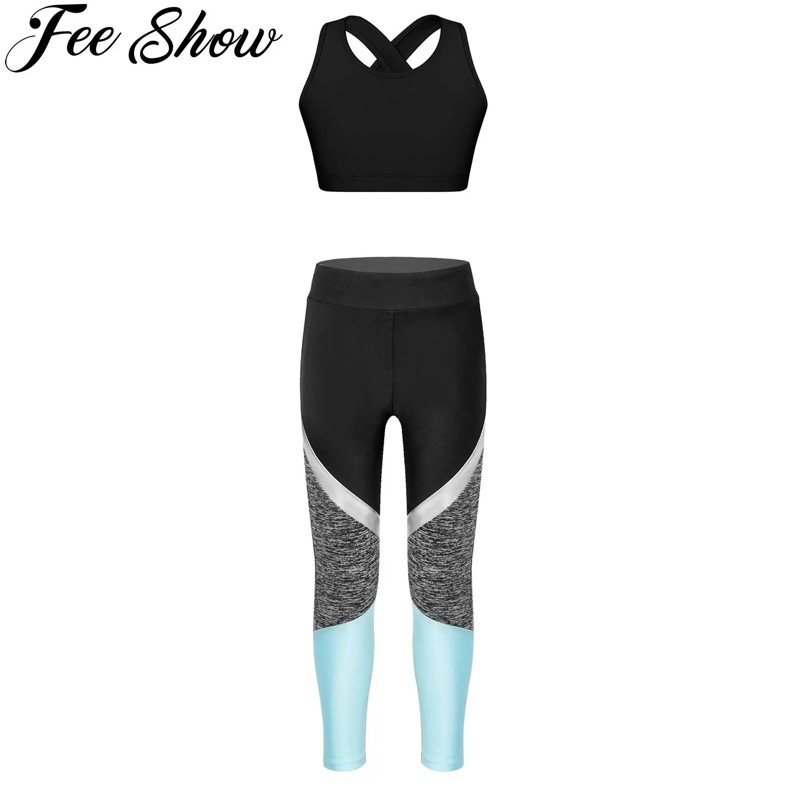 Kids Girls Gym Sports Workout Clothing Sets Summer Children Sleeveless U Neck Cross Rear Keyhole Back Crop Top with Leggings Set
Kids Girls Gym Sports Workout Clothing Sets Summer Children Sleeveless U Neck Cross Rear Keyhole Back Crop Top with Leggings Set