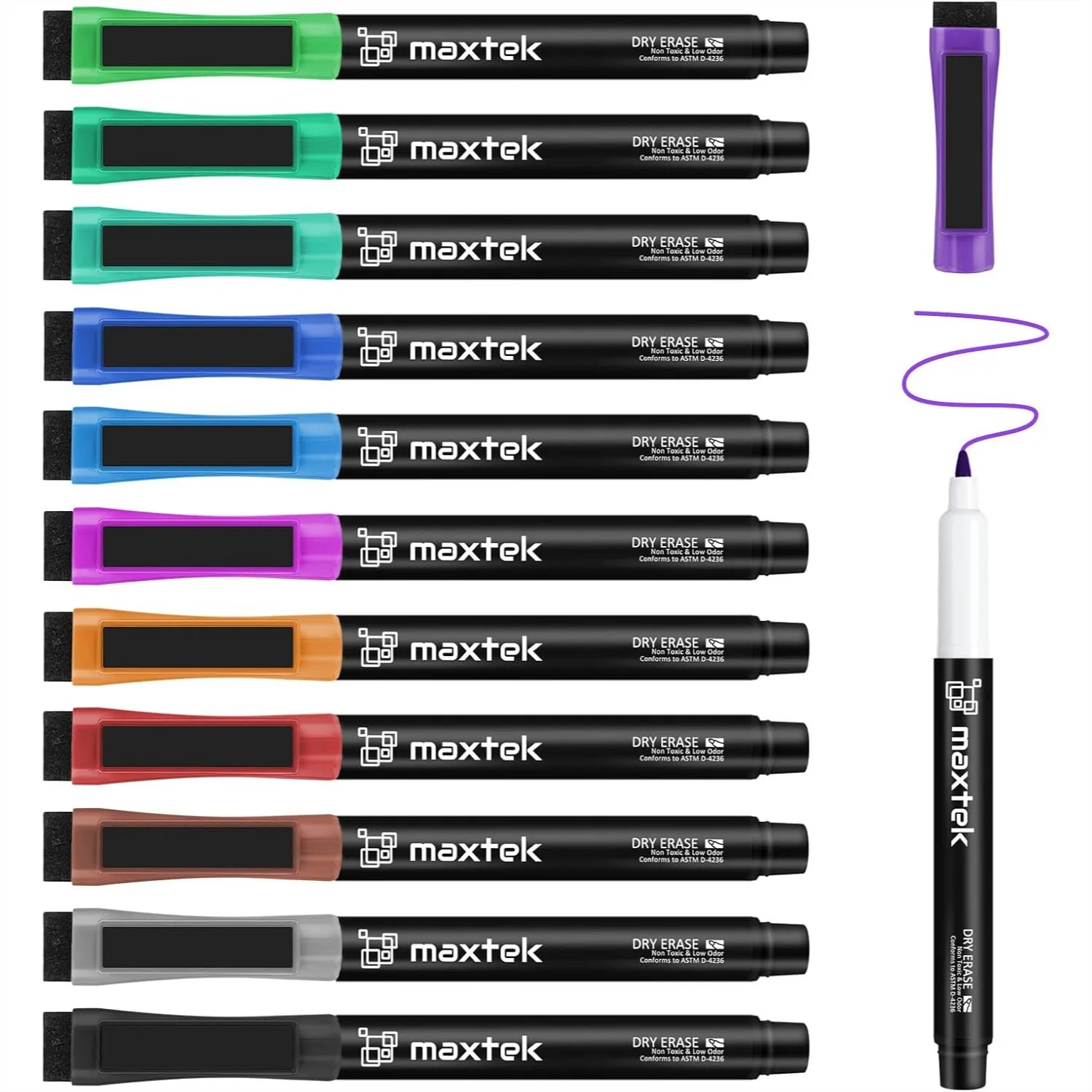 Ultra Fine Tip Dry Erase Markers, 0.7mm Magnetic Thin Markers with Eraser for Whiteboard, 12 Colors, Low Odor
Ultra Fine Tip Dry Erase Markers, 0.7mm Magnetic Thin Markers with Eraser for Whiteboard, 12 Colors, Low Odor