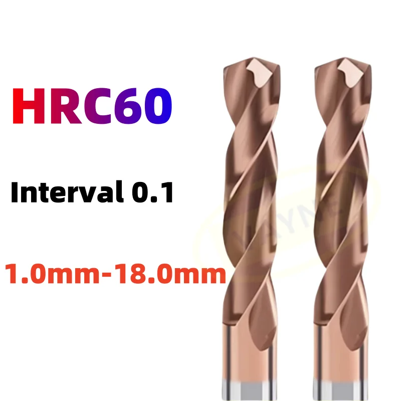 HRC60 60mm 80mm Carbide Twist Drill Bit CNC Hole Making Drilling Tool Diameter 1mm-18mm For Metal Steel 1PCS Tin Coated
HRC60 60mm 80mm Carbide Twist Drill Bit CNC Hole Making Drilling Tool Diameter 1mm-18mm For Metal Steel 1PCS Tin Coated