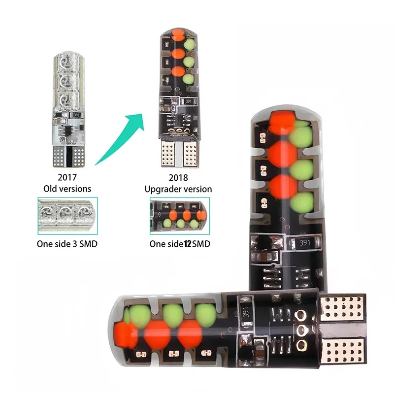 2/4pcs T10 W5W Led 194 168 W5W 5050 SMD Car Wedge Light Car Hemispherical Reading Light RGB LED Bulb with Remote Control
2/4pcs T10 W5W Led 194 168 W5W 5050 SMD Car Wedge Light Car Hemispherical Reading Light RGB LED Bulb with Remote Control