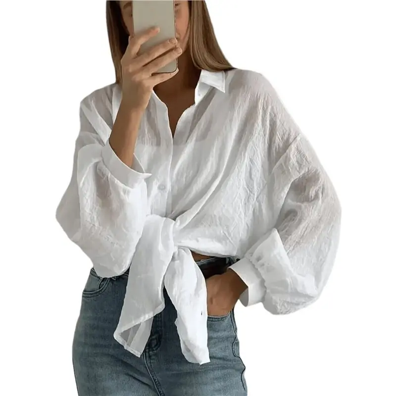 CYL-Women's Solid Collared Long Sleeve Loose Fit Button Down Shirt
CYL-Women's Solid Collared Long Sleeve Loose Fit Button Down Shirt