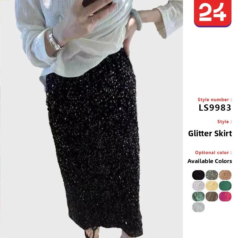 Fashionable High Waist Shiny Sequin Half Skirt Women's Elastic Straight Long Skirt Spring 2025 New Style Mid-Year City Walk
Fashionable High Waist Shiny Sequin Half Skirt Women's Elastic Straight Long Skirt Spring 2025 New Style Mid-Year City Walk