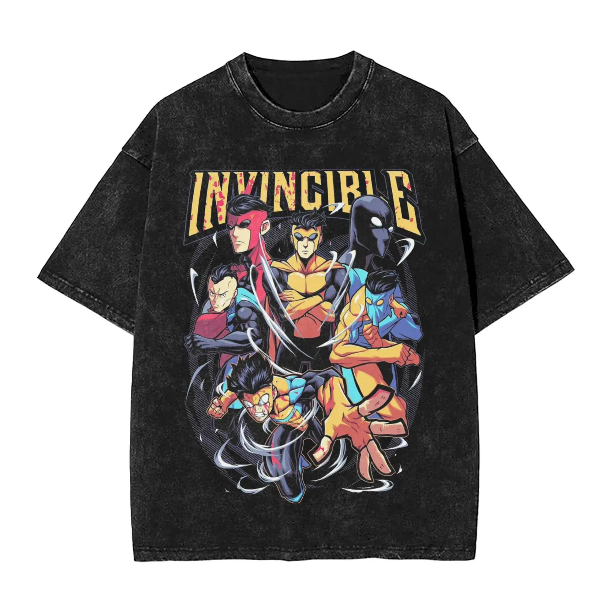 Промытая футболка Invincible Mark Superhero Comic Book Хип-хоп Ретро футболка Уличная одежда с короткими рукавами Летние топы Футболка Мужчины Женщины
Промытая футболка Invincible Mark Superhero Comic Book Хип-хоп Ретро футболка Уличная одежда с короткими рукавами Летние топы Футболка Мужчины Женщины