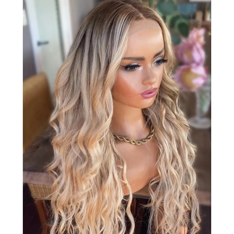 Dark Platinum Blonde Middle Part Dark Root Wig Deep Wave Natural Ash Blonde Glueless Synthetic Wig 13×4 High Quality Natural Wig
Dark Platinum Blonde Middle Part Dark Root Wig Deep Wave Natural Ash Blonde Glueless Synthetic Wig 13×4 High Quality Natural Wig
