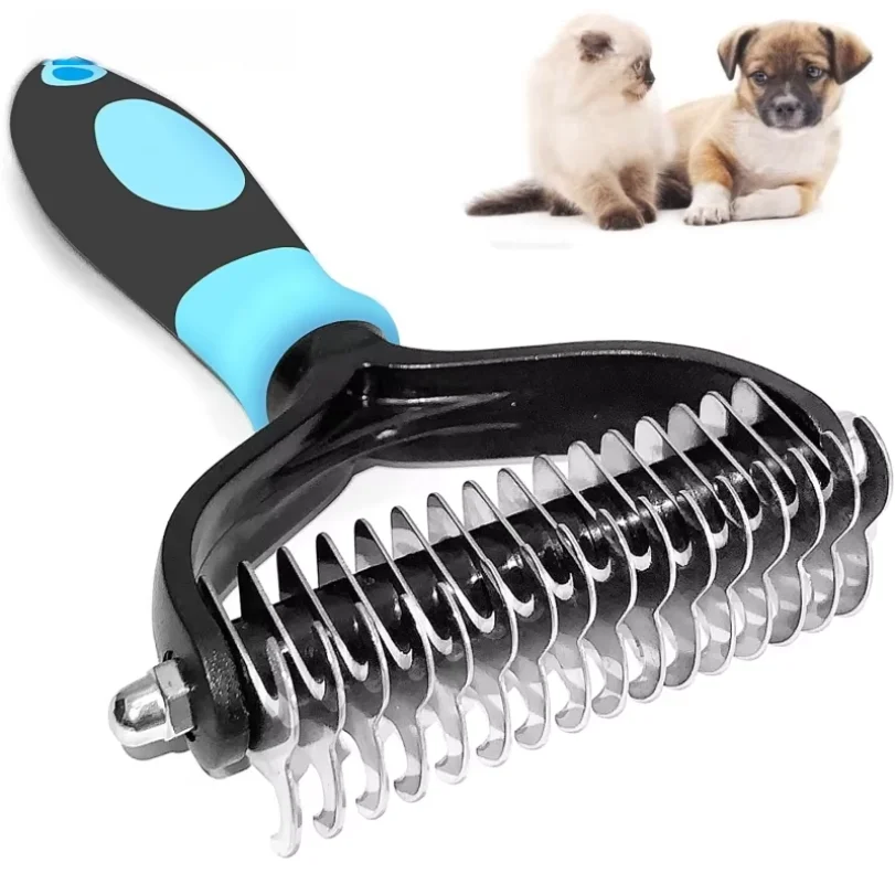Professional Pet Deshedding Brush 2 Sided Dematting Dog Comb Cat Brush Rake Puppy Grooming Tools Undercoat Shedding Flying Hair
Professional Pet Deshedding Brush 2 Sided Dematting Dog Comb Cat Brush Rake Puppy Grooming Tools Undercoat Shedding Flying Hair