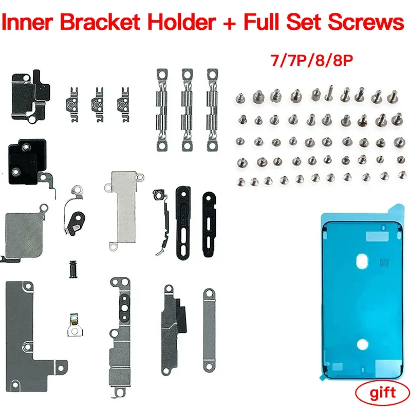 Металлический внутренний держатель кронштейна, полный набор винтов, замена для iPhone 7 7p 8 Plus и водонепроницаемая наклейка
Металлический внутренний держатель кронштейна, полный набор винтов, замена для iPhone 7 7p 8 Plus и водонепроницаемая наклейка