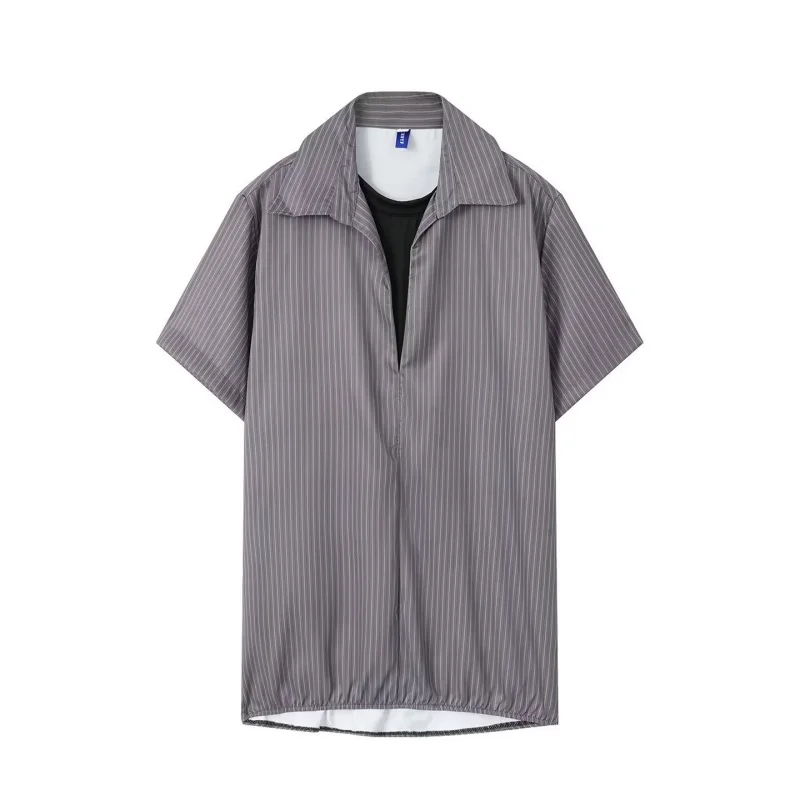 Ice silk summer men's short sleeved fake two-piece shirt, striped shirt, cool and breathable half sleeved inch thin shirt
Ice silk summer men's short sleeved fake two-piece shirt, striped shirt, cool and breathable half sleeved inch thin shirt