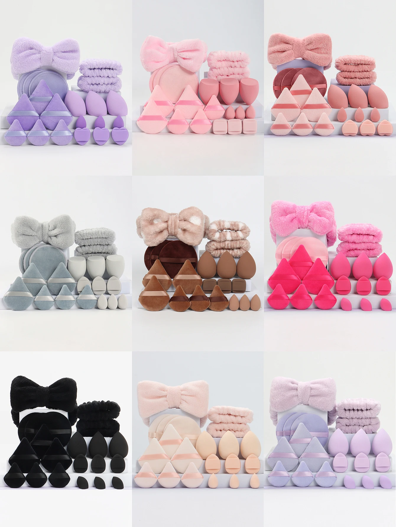 21Piece Headband Set, Consisting of 1 Butterfly Hairband/2 Wristbands/3 Powder Puffs/3 Mini Powder Puffs/3 Makeup Eggs/3 Finger
21Piece Headband Set, Consisting of 1 Butterfly Hairband/2 Wristbands/3 Powder Puffs/3 Mini Powder Puffs/3 Makeup Eggs/3 Finger