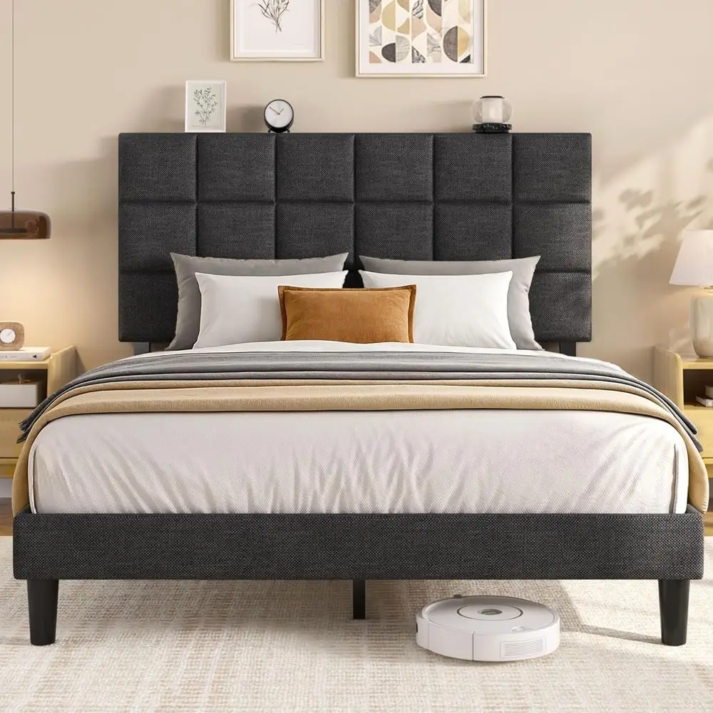 Linen-Covered Adjustable Tall Platform Bed, No Box Spring, Anti-Noise, Easy Assembly, 7.5 Storage, Grey
Linen-Covered Adjustable Tall Platform Bed, No Box Spring, Anti-Noise, Easy Assembly, 7.5 Storage, Grey