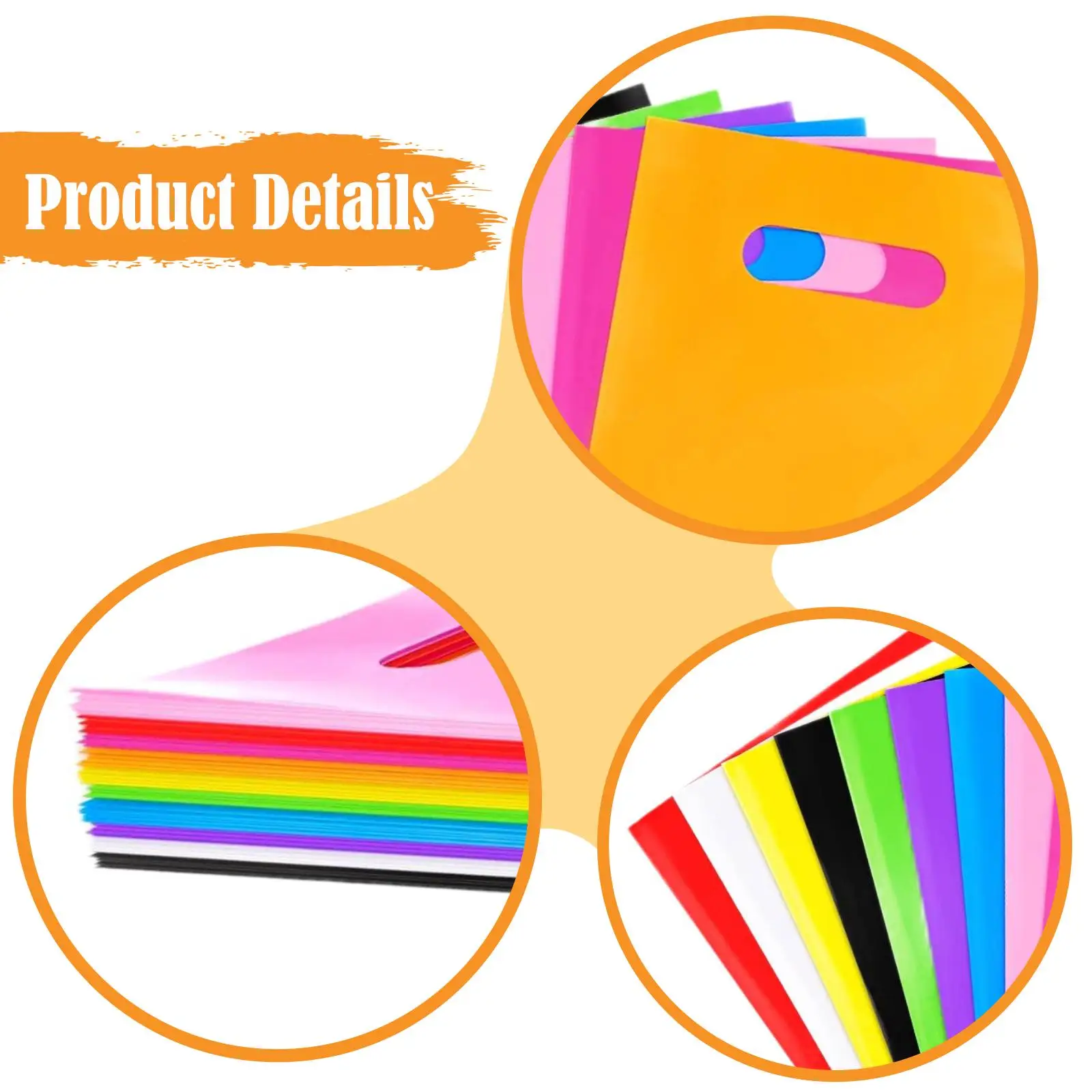 Party Favor Shopping Bags with Handle Colorful PE Packaging Garment Tote Carrier for Business and Events
Party Favor Shopping Bags with Handle Colorful PE Packaging Garment Tote Carrier for Business and Events