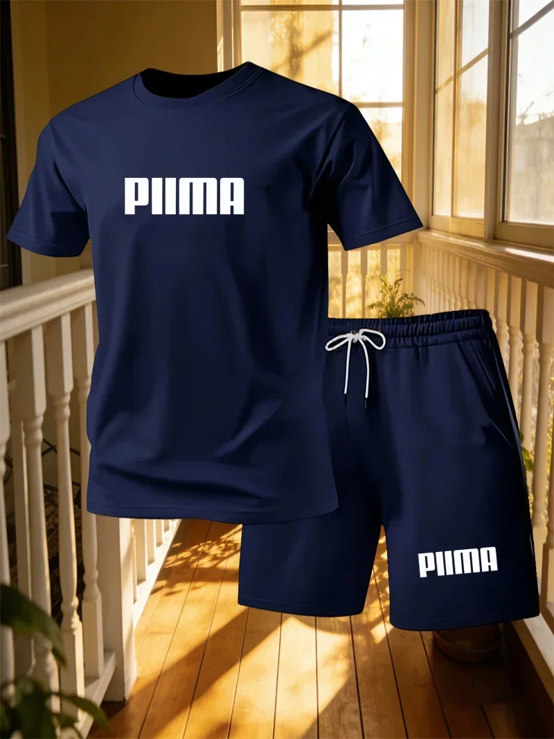 New Men's Short Sleeved T-shirt+shorts Sports Suit Personalized Design Letter Print Summer Casual Loose Home 2-piece Set
New Men's Short Sleeved T-shirt+shorts Sports Suit Personalized Design Letter Print Summer Casual Loose Home 2-piece Set