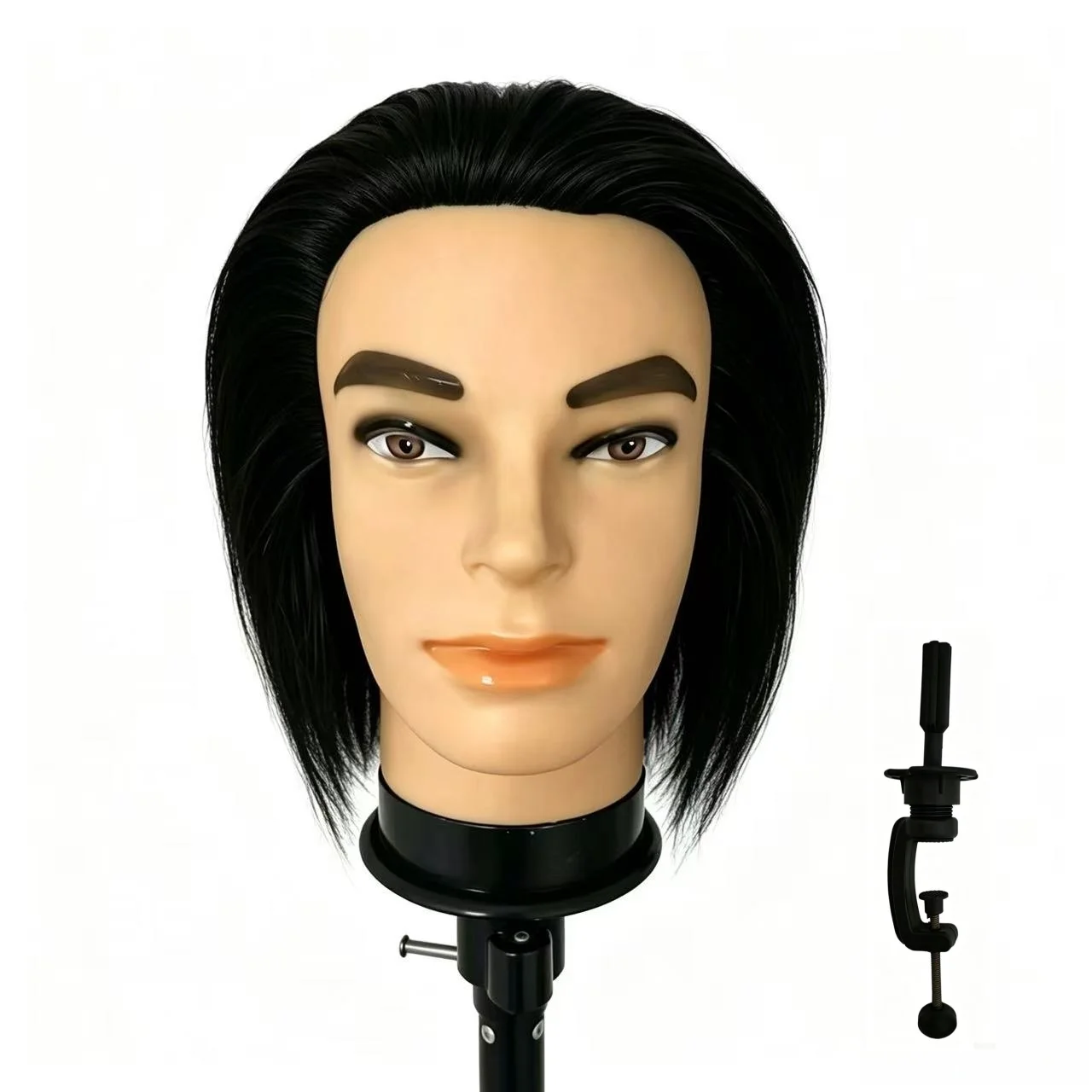 8-inch male mannequin head with short black hair, made from real human hair. Suitable for practising a wide range of men’s hairs
8-inch male mannequin head with short black hair, made from real human hair. Suitable for practising a wide range of men’s hairs