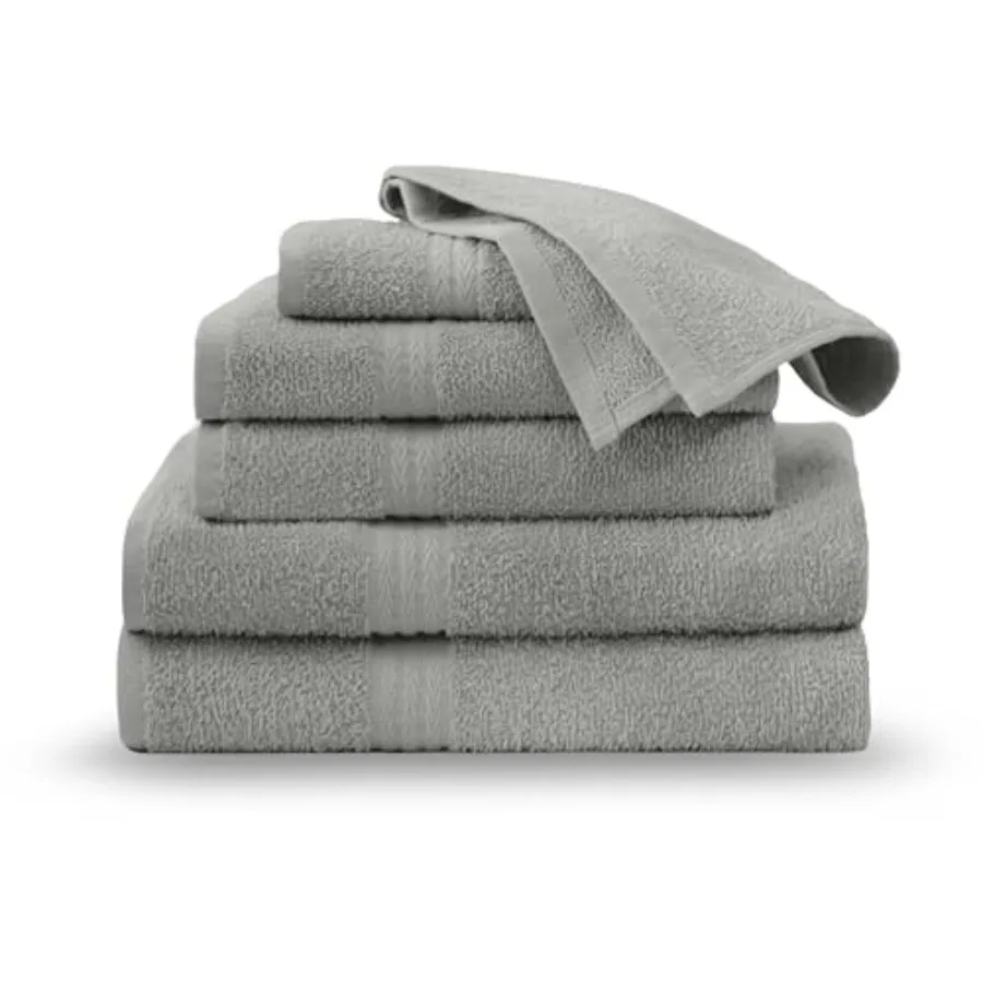 Easy Living Everyday 6-Piece Bathroom Towel Set 2 Bath Towels, 2 Hand Towels, 2 Wash Cloths 100% Cotton Soft and Quick-Dry Towe
Easy Living Everyday 6-Piece Bathroom Towel Set 2 Bath Towels, 2 Hand Towels, 2 Wash Cloths 100% Cotton Soft and Quick-Dry Towe