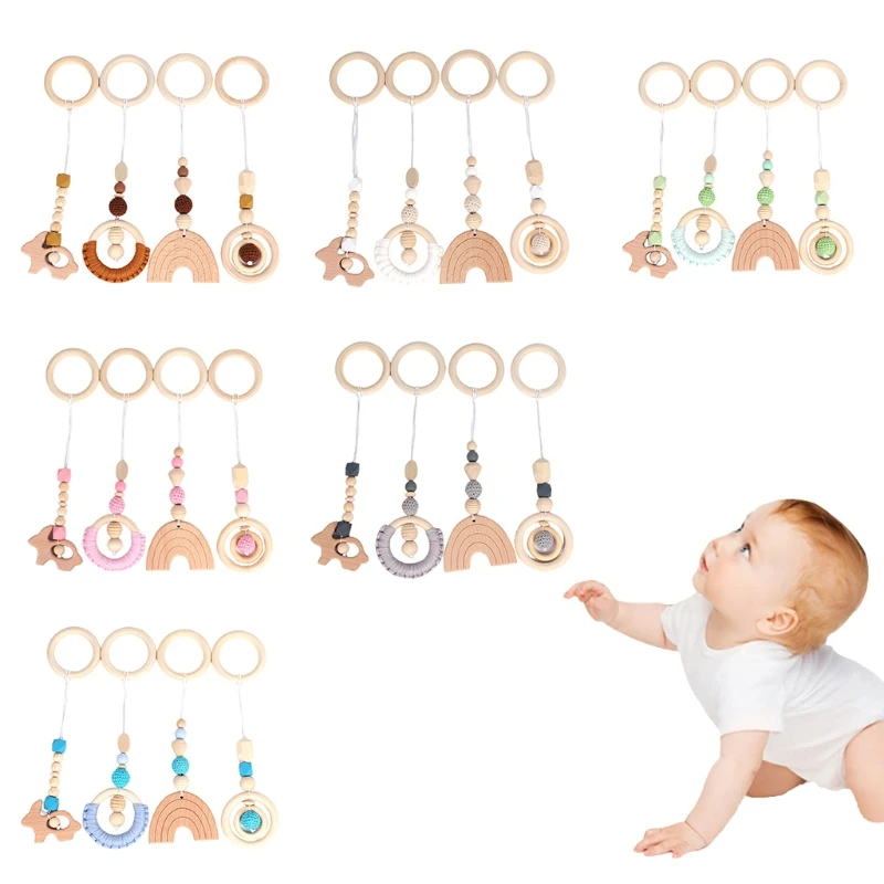4 Pcs/Set Baby Play Gym Frame Stroller Hanging Pendant Wooden Ring Teether Molar
4 Pcs/Set Baby Play Gym Frame Stroller Hanging Pendant Wooden Ring Teether Molar