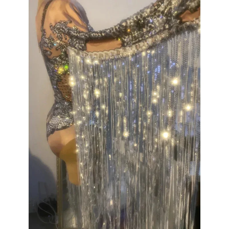 Sparkly Rhinestone Sequin Fringes Bodysuit Women Bodycon Stage Wear Club Dancer Tassel Leotard DS Party Show Dance Costume 678HK
Sparkly Rhinestone Sequin Fringes Bodysuit Women Bodycon Stage Wear Club Dancer Tassel Leotard DS Party Show Dance Costume 678HK