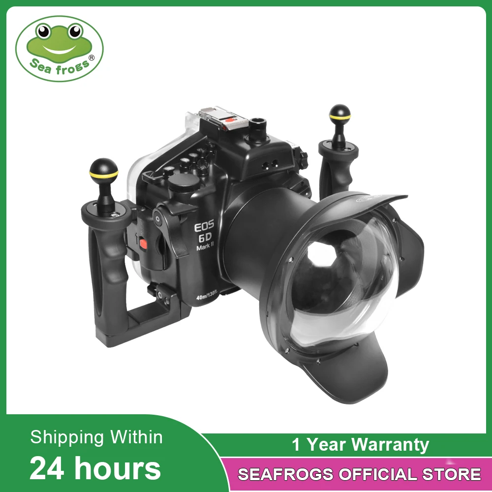 Seafrogs130FT/40M Waterproof Underwater Diving Camera Housing With Dome Port For Canon EOS 6D II 16-35mm 24-70mm 17-40mm Lens
Seafrogs130FT/40M Waterproof Underwater Diving Camera Housing With Dome Port For Canon EOS 6D II 16-35mm 24-70mm 17-40mm Lens