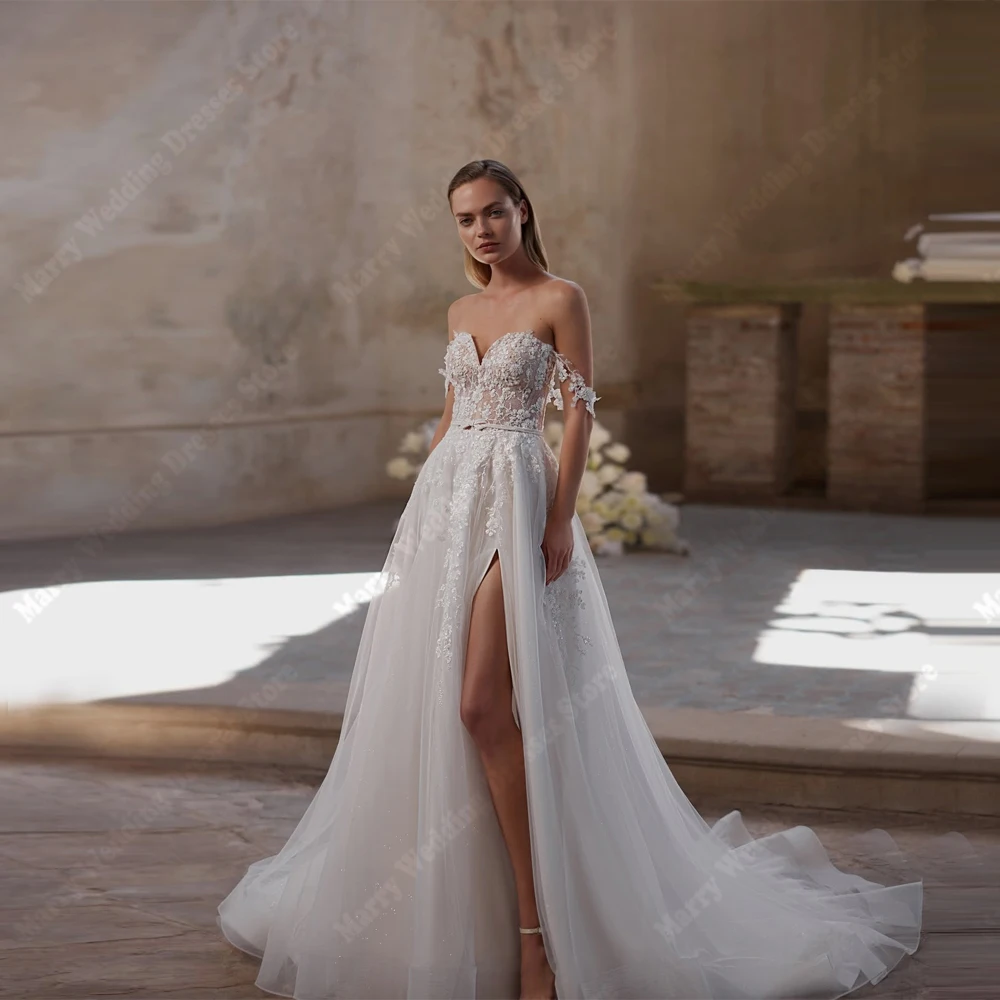 Off The Shoulder A-Line Women Wedding Dresses Elegant Sleeveless Appliques Lace Bridal Gowns Party Vestidos De Novias Customized
Off The Shoulder A-Line Women Wedding Dresses Elegant Sleeveless Appliques Lace Bridal Gowns Party Vestidos De Novias Customized