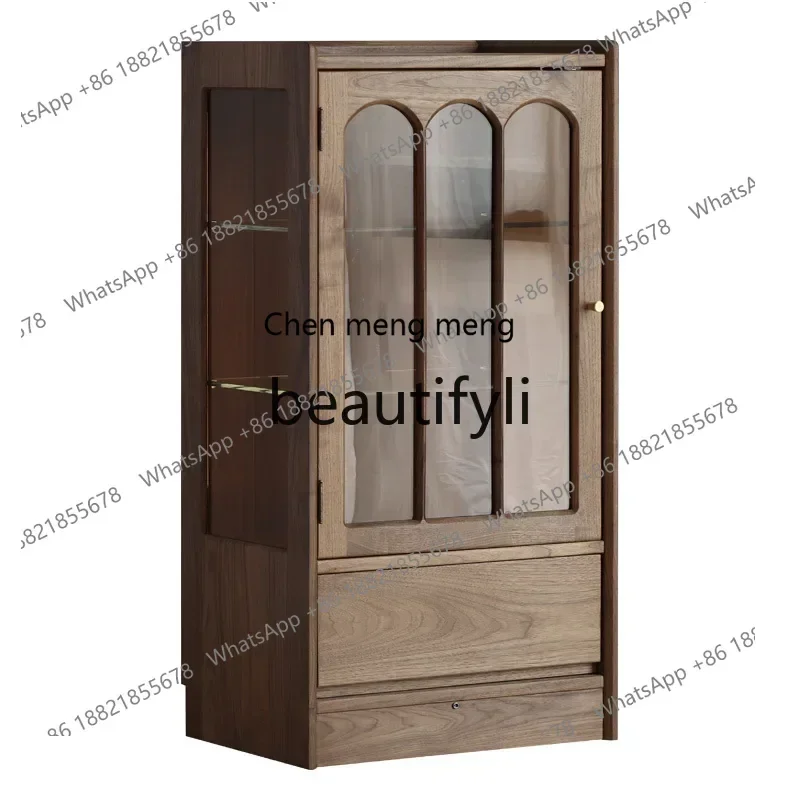 Retro wine cabinet, black walnut TV, low cabinet, all solid wood tea set storage display cabinetK182
Retro wine cabinet, black walnut TV, low cabinet, all solid wood tea set storage display cabinetK182