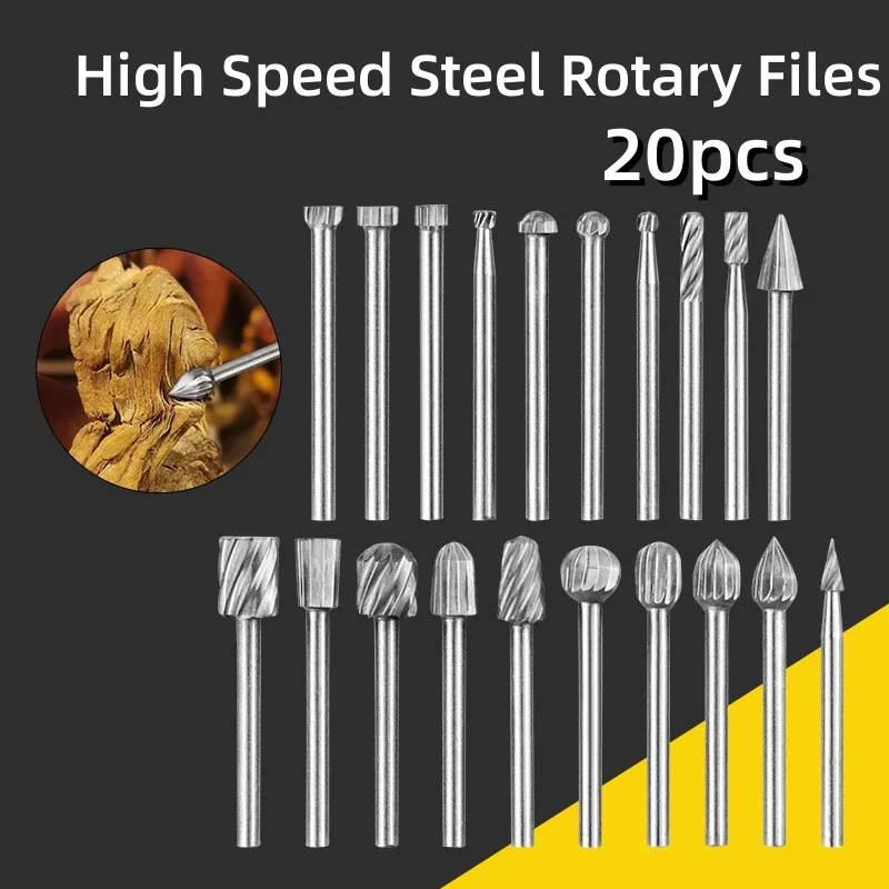 20PCS High Speed Steel Electric Head Woodworking Rotary File Milling Cutter Electric Drill Accessories Portable Grinding Drill
20PCS High Speed Steel Electric Head Woodworking Rotary File Milling Cutter Electric Drill Accessories Portable Grinding Drill