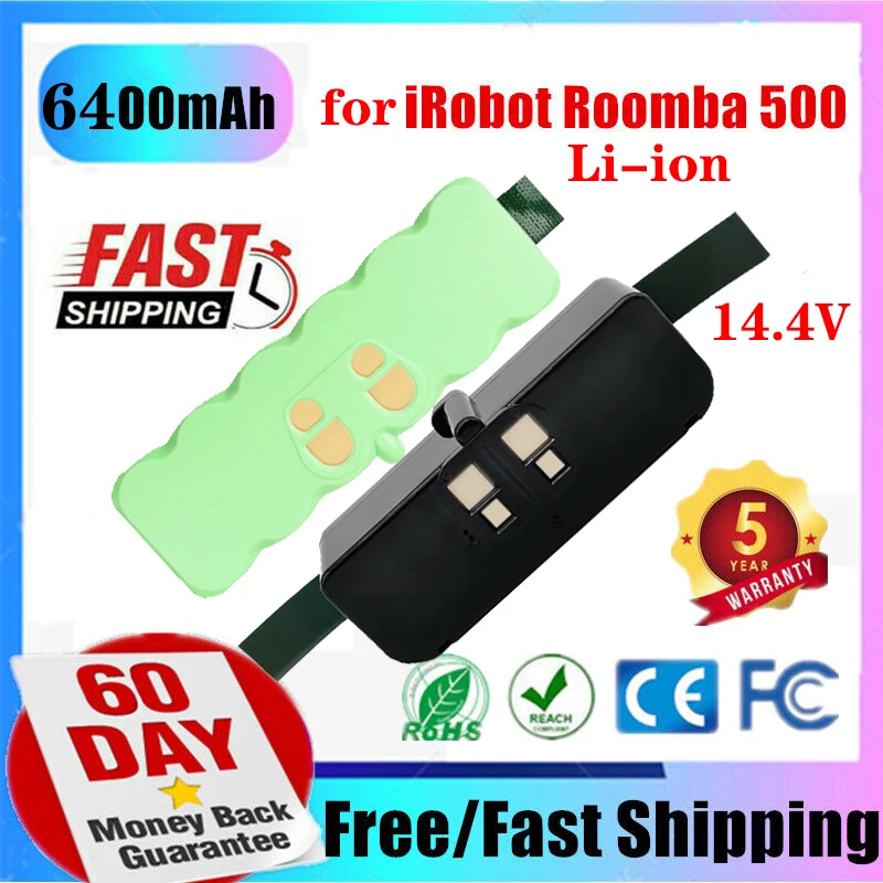 6.4Ah Li-ion battery for IRobot Roomba 500 600 700 800 595 620 630 650 660 790 780
6.4Ah Li-ion battery for IRobot Roomba 500 600 700 800 595 620 630 650 660 790 780