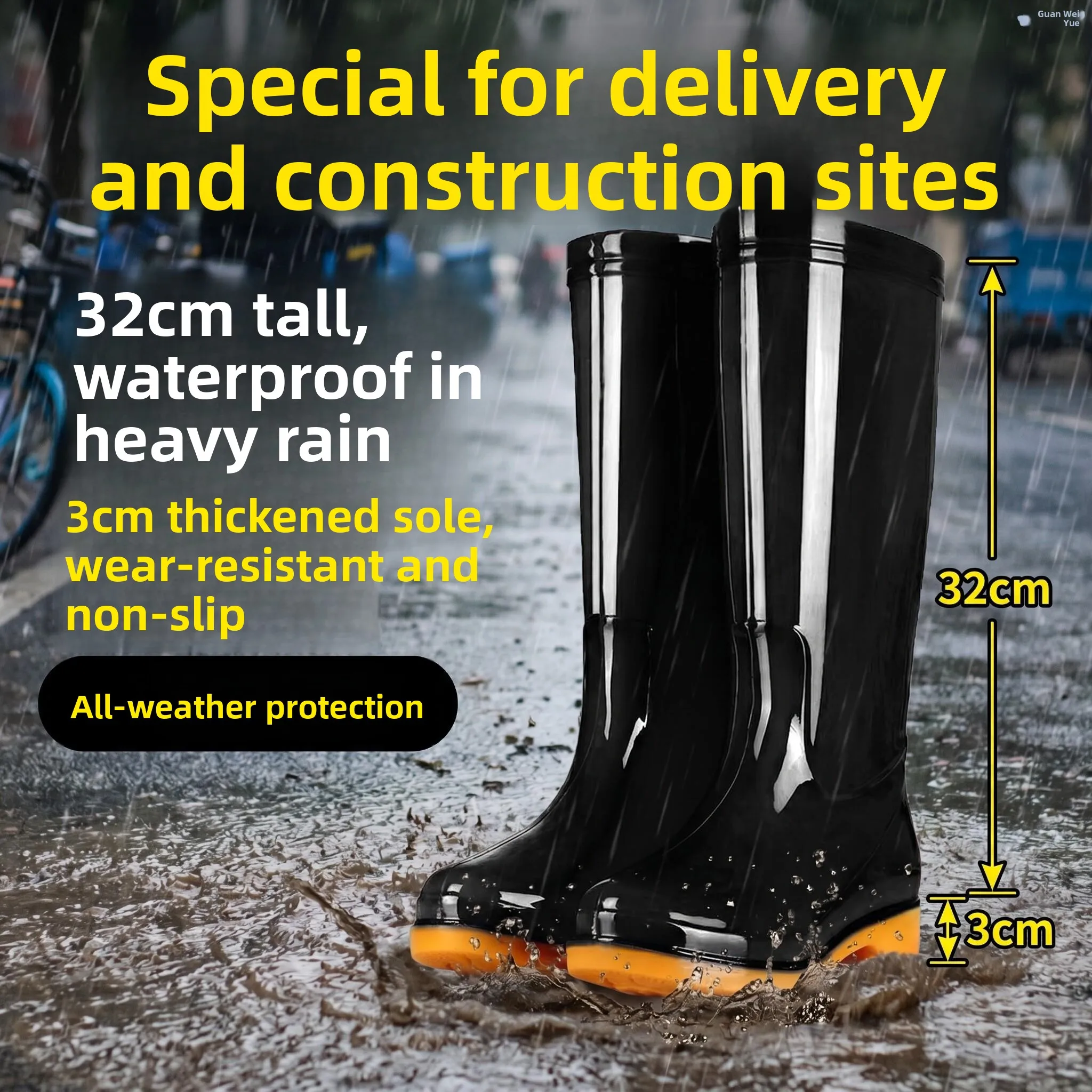 Lightweight Men's Rain Boots Slip-Resistant Waterproof Over-Knee Long Tube Cow Tendon Bottom Cover Gel Shoes Boots for Delive...
Lightweight Men's Rain Boots Slip-Resistant Waterproof Over-Knee Long Tube Cow Tendon Bottom Cover Gel Shoes Boots for Delive...