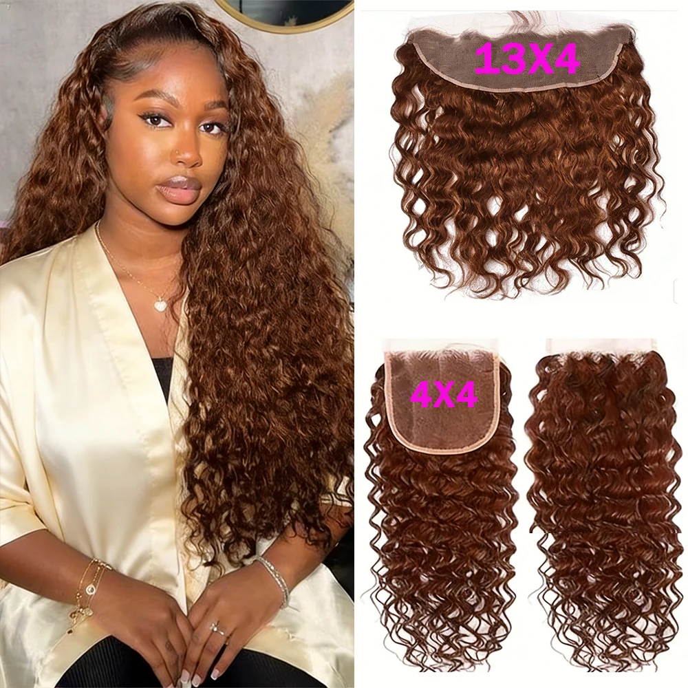 Water Deep Wave Human Hair Lace Frontal 4x4 Human Hair Closure Frontal 13x4 HD Lace Pre-Plucked With Baby Hair #4 Brown Color
Water Deep Wave Human Hair Lace Frontal 4x4 Human Hair Closure Frontal 13x4 HD Lace Pre-Plucked With Baby Hair #4 Brown Color