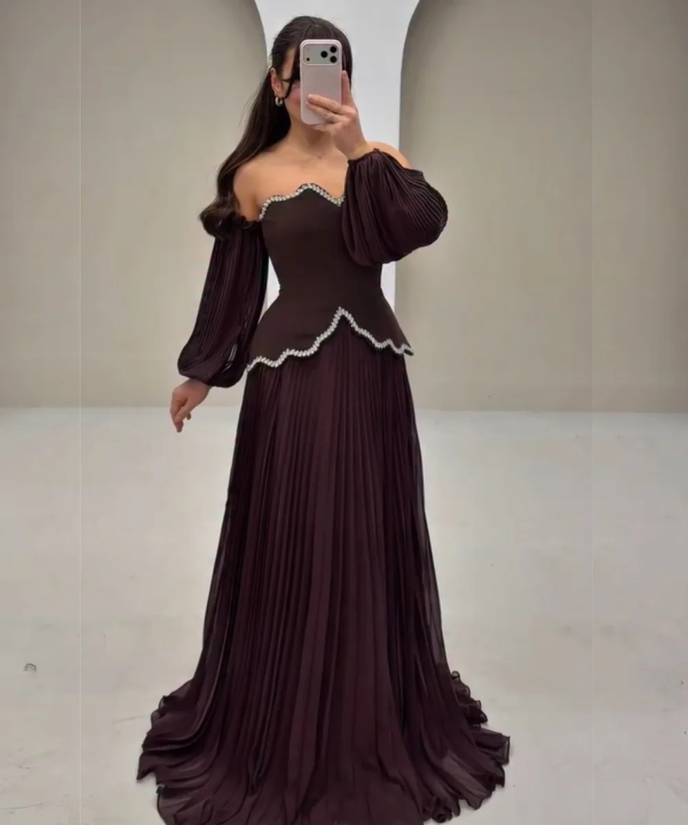 Customized Modern Style Chiffon Pleat Sequined Pattern A-line Strapless Long Bespoke Occasion Prom Dresses Simple
Customized Modern Style Chiffon Pleat Sequined Pattern A-line Strapless Long Bespoke Occasion Prom Dresses Simple