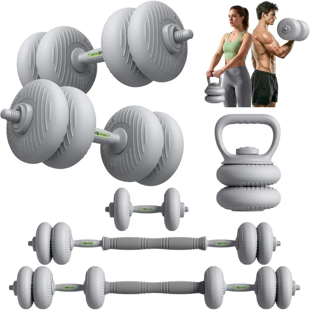 Adjustable Soft Shell Dumbbell Set With Connector 44 LBS Convert Barbell Kettlebell Men Women Home Gym Weights
Adjustable Soft Shell Dumbbell Set With Connector 44 LBS Convert Barbell Kettlebell Men Women Home Gym Weights