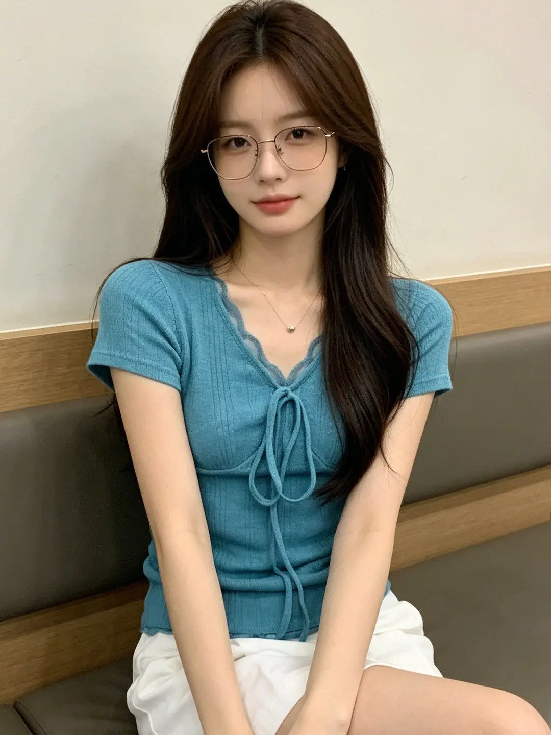 Korean Style Lace Trim V-Neck Short Sleeve T-Shirt Women Summer 2026 New Slimming Fashionable Shoulder Length Top
Korean Style Lace Trim V-Neck Short Sleeve T-Shirt Women Summer 2026 New Slimming Fashionable Shoulder Length Top