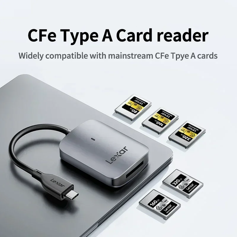 Lexar CFexpress Type A Card Reader USB 3.2 Gen2 Hi-Speed Cards 10Gbps 8K USB-C/A Card Reader Read speed 900 MB/s CFE Card Reader
Lexar CFexpress Type A Card Reader USB 3.2 Gen2 Hi-Speed Cards 10Gbps 8K USB-C/A Card Reader Read speed 900 MB/s CFE Card Reader