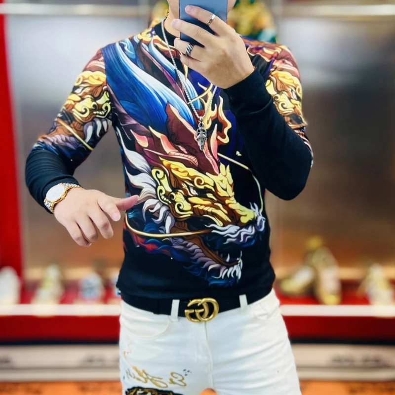 Majestic Shoulder Dragon Print Long Sleeve T-Shirt Men's Luxury Fashion Trendy Cashmere Base Layer
Majestic Shoulder Dragon Print Long Sleeve T-Shirt Men's Luxury Fashion Trendy Cashmere Base Layer